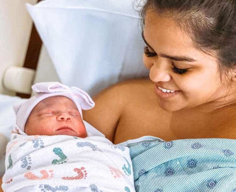Priscilla Marie Cosme with newborn baby | Parenting Influencers