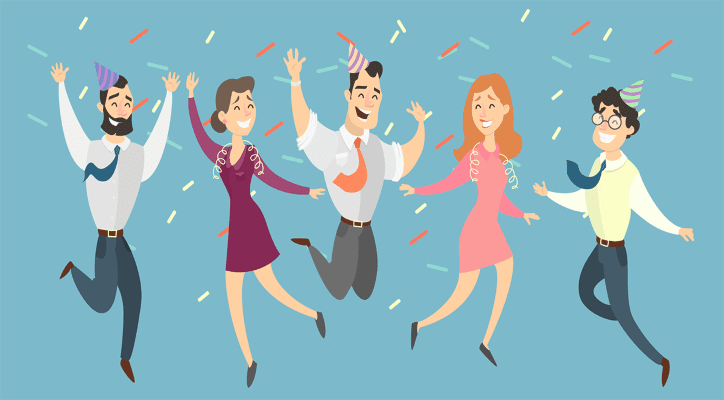 Illustrated celebrations | Using Video Emails to share company celebration events