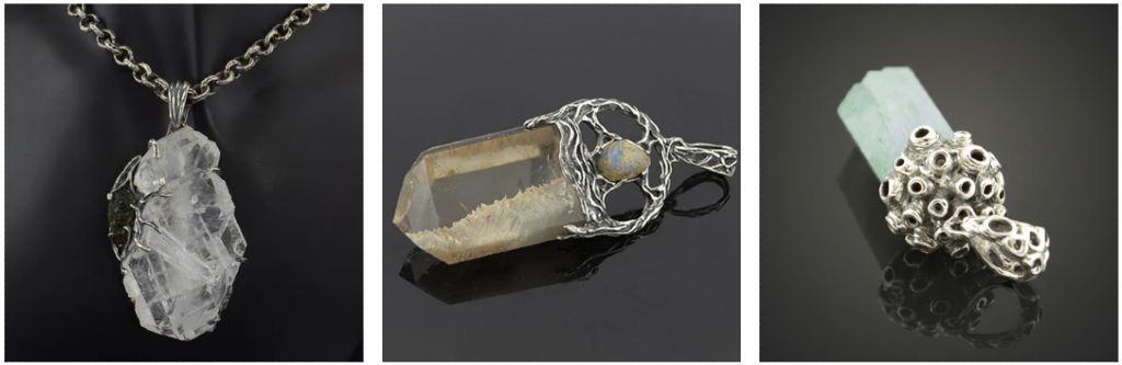 Silver Chamber Jewellery | Quartz pendants