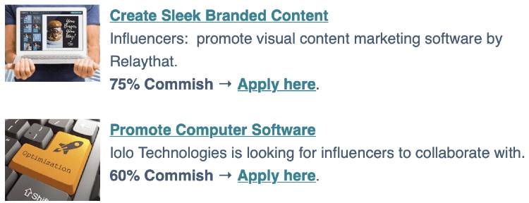 Tech brands offering software affiliate program commissions