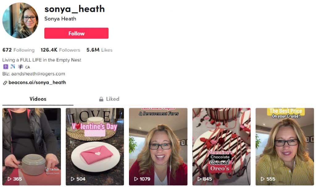 Sonya Heath Valentines Day videos on TikTok