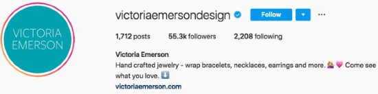 Victoria Emerson Design Instagram bio