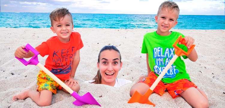Vlad and Nikita on the beach | Richest Kids on Youtube