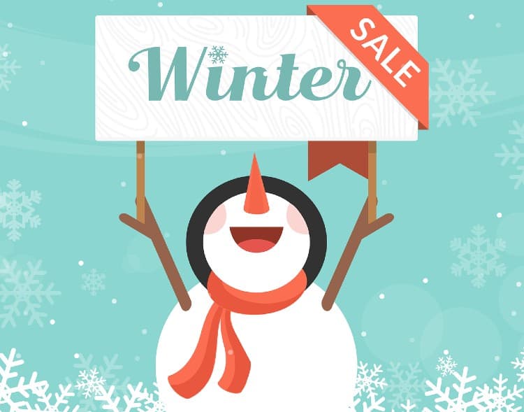 Winter Sale Promotion with Snowman | Holiday Season Marketing