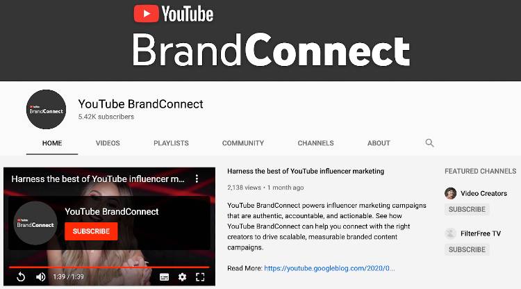 Influencer Updates: YouTube Introduces BrandConnect