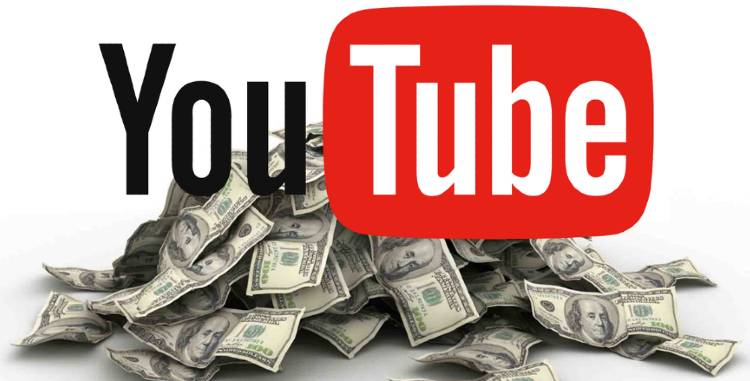 YouTube logo with stash of dollar bills in the background | Richest Youtubers Feature