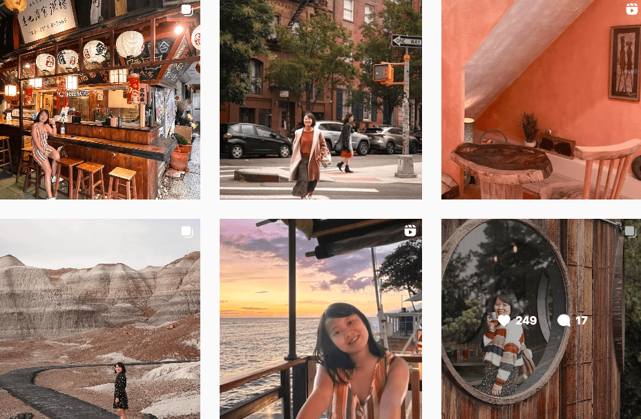 Yueh Wen Lin lifestyle and travel posts on Insta
